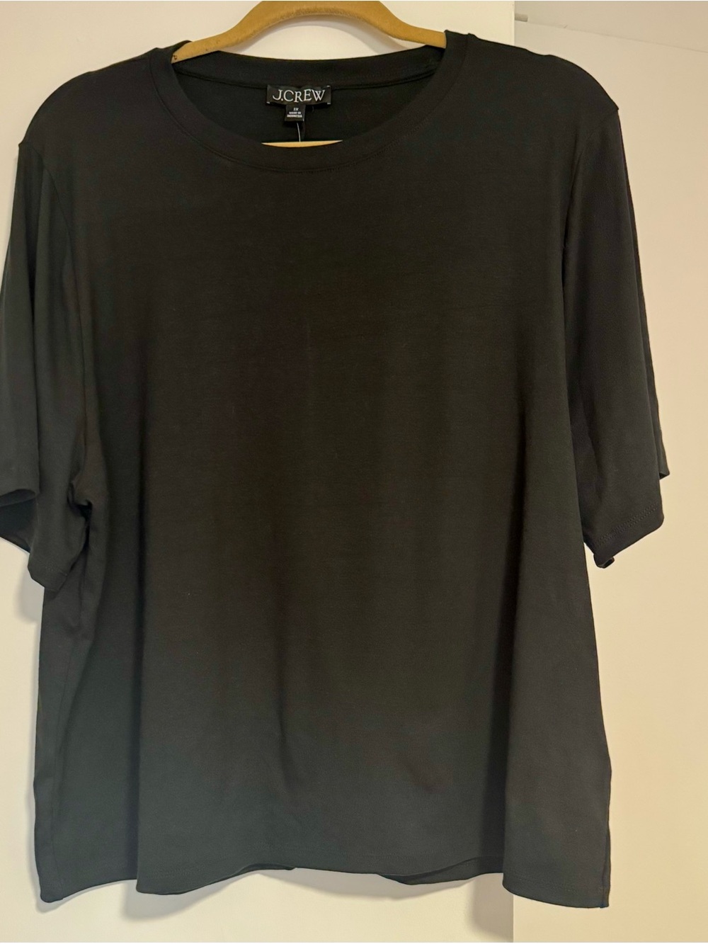 NWT J. Crew Black Refined Viscose Short Sleeve Top Size 3X